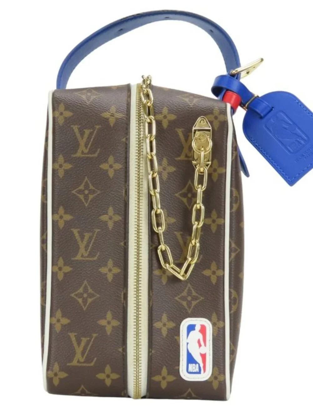 Louis Vuitton Handbag NBA Drop Kit Monogram Brown Blue NBA Collaboration Initial